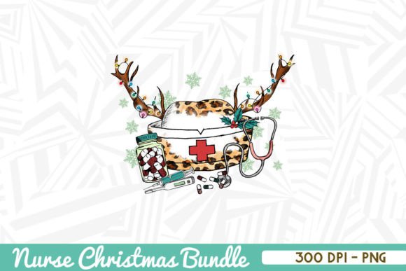 Christmas Nurse Hat Reindeer PNG for Professional Embroidery