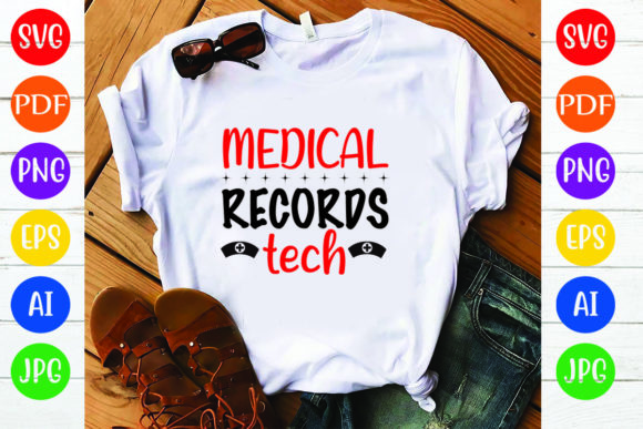 Evaluating the Medical Records Tech Embroidery Design